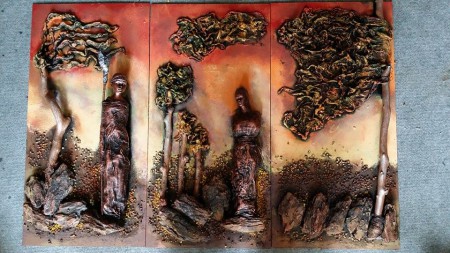 Afrikai 3 részes nagy falikép